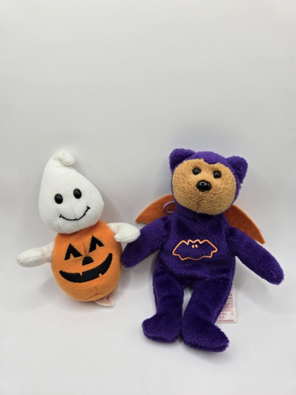 Ty Halloweenie Beanies Lot Of 2 GHOSTKIN And EEKS Mini Plush Halloween